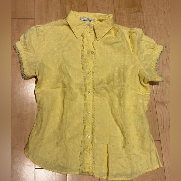 Edward petite yellow summer blouse - Picture 3 of 7